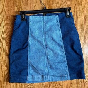 Free People two toned denim mini skirt
